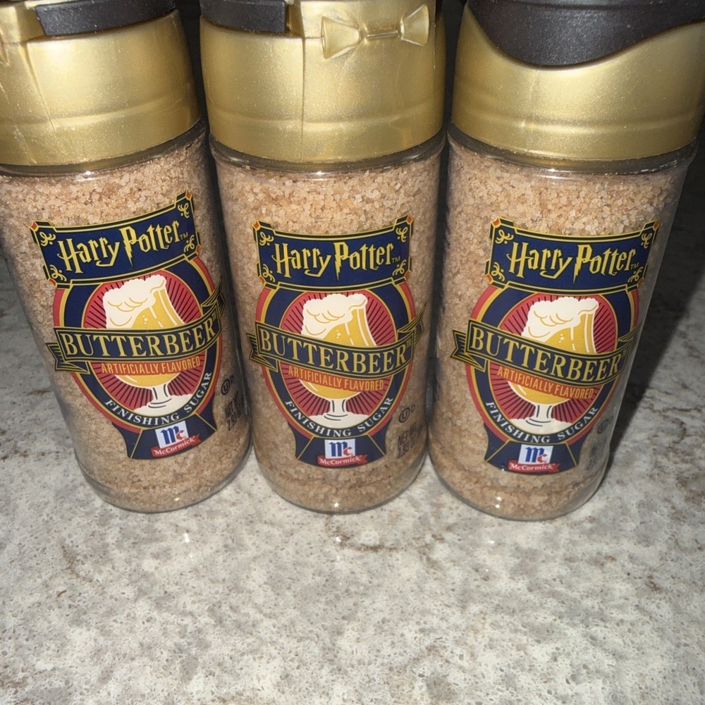 3 McCormick Harry Potter Finishing Sugar BUTTERBEER Limited Edition 2.93 Oz Ea.